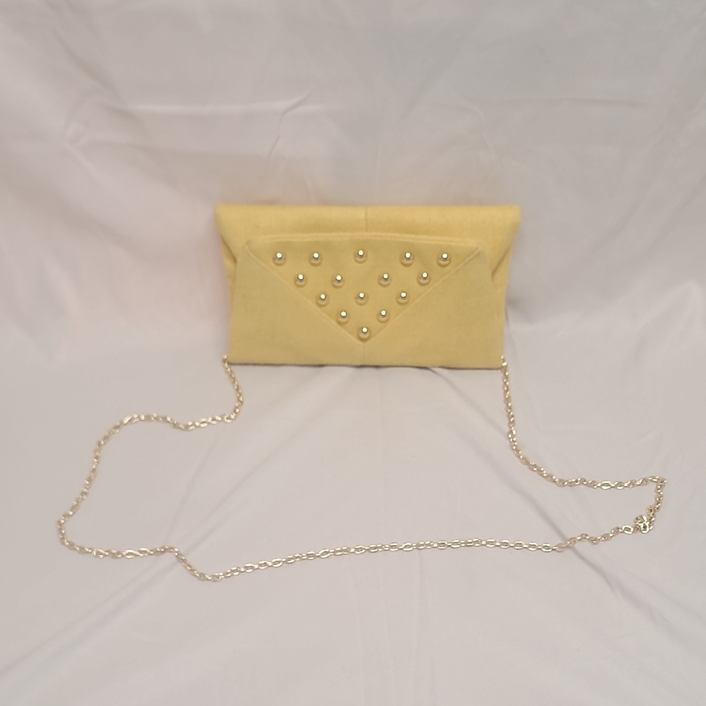 Inge Christopher Barbi Foldover Clutch – Gold Studded Evening Bag